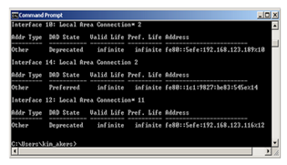 Displaying IPv6 addresses and interface IDs