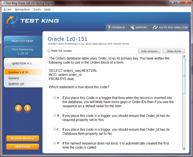 1z0-151 Sample 1