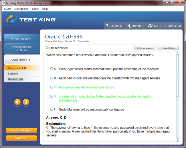 1z0-599 Sample 2