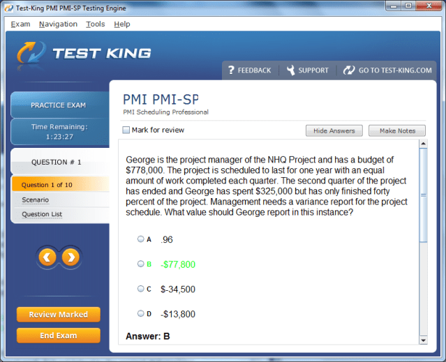 PMI-SP Sample 1